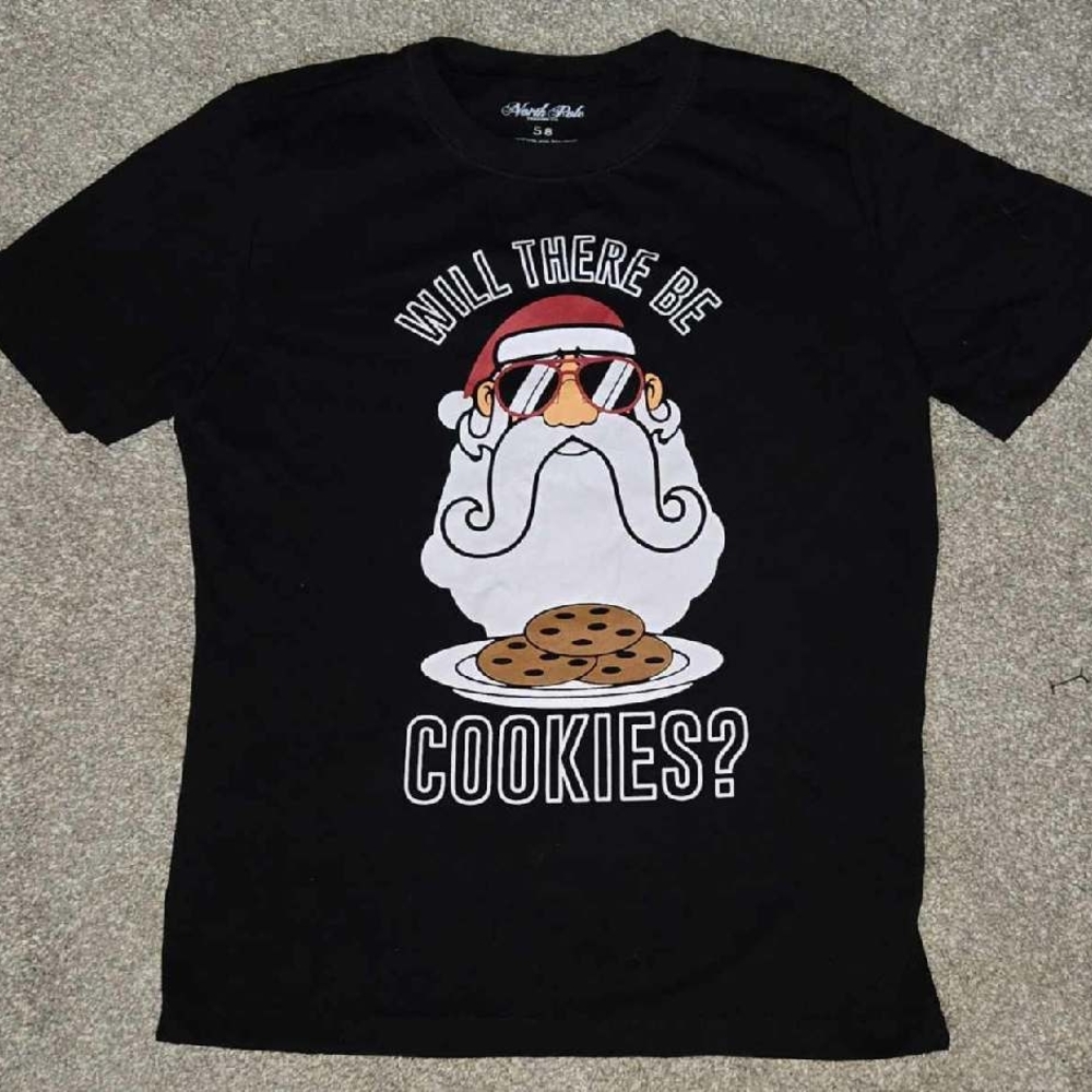 Kids' Black Santa Cookie Tee by North Pole Trading Co.